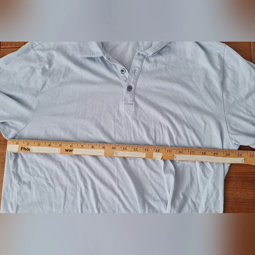 Banana Republic Polo Shirt Pima Cotton Short Sleeve Golf Powder Blue Mens L